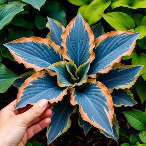 Хоста Океан Вью купить по цене от 960р. в интернет-магазине «Посадика» с доставкой почтой в в Дзержинске и по всей России – [изображение №1].